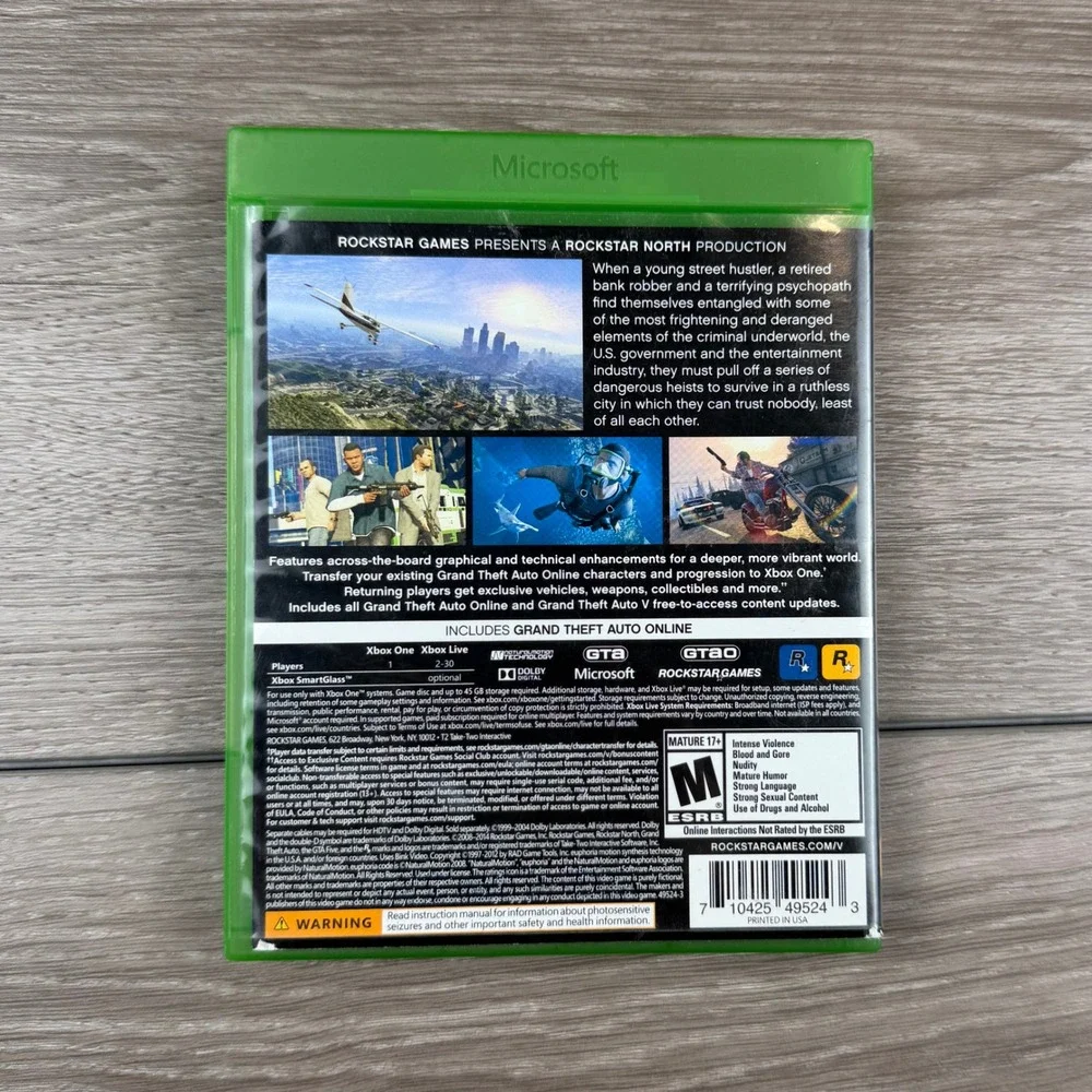 Rockstar Games Unisex Grand Theft Auto V Xbox One Video Game